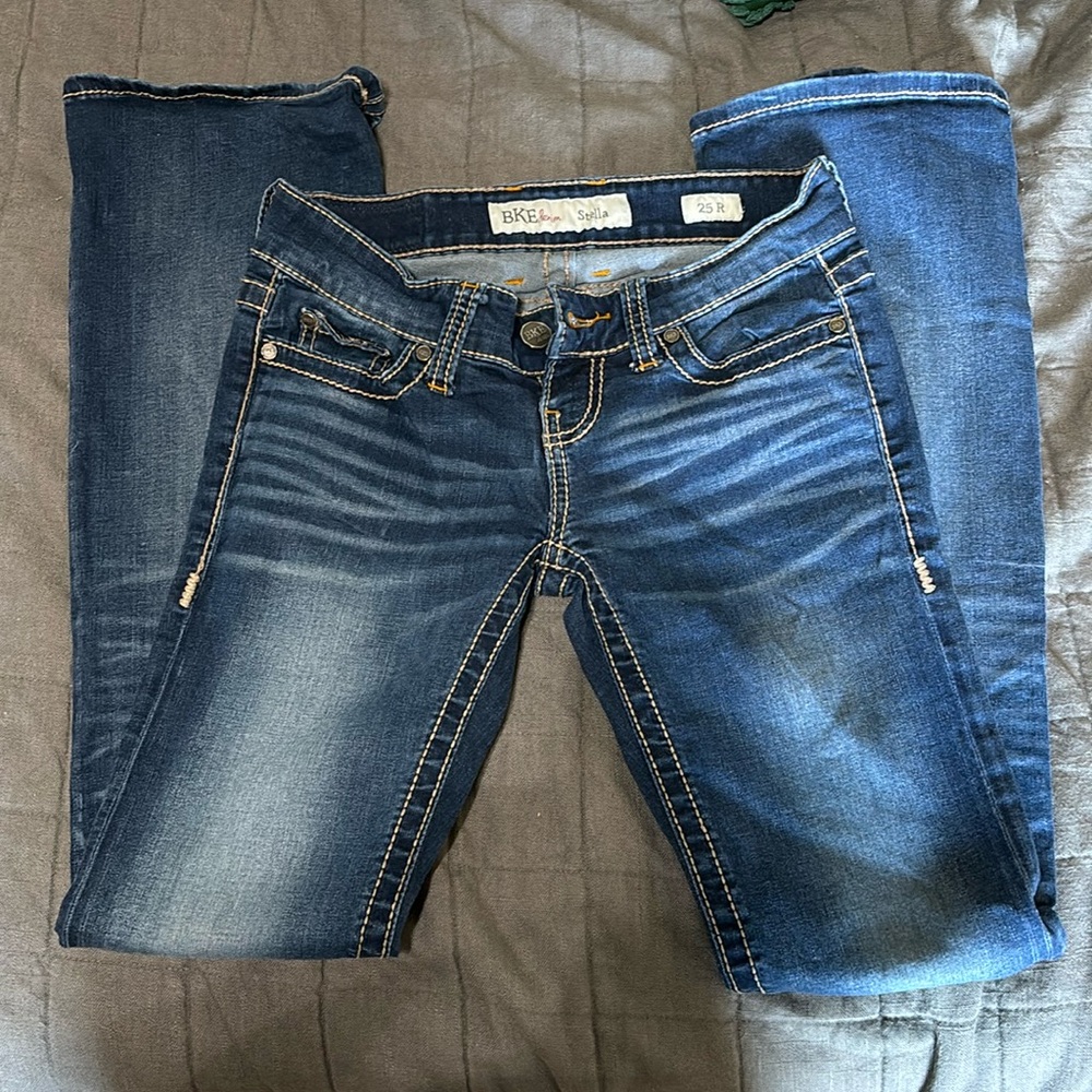 BKE Stella Bootcut Jeans, Medium-Dark Wash, Size 25R